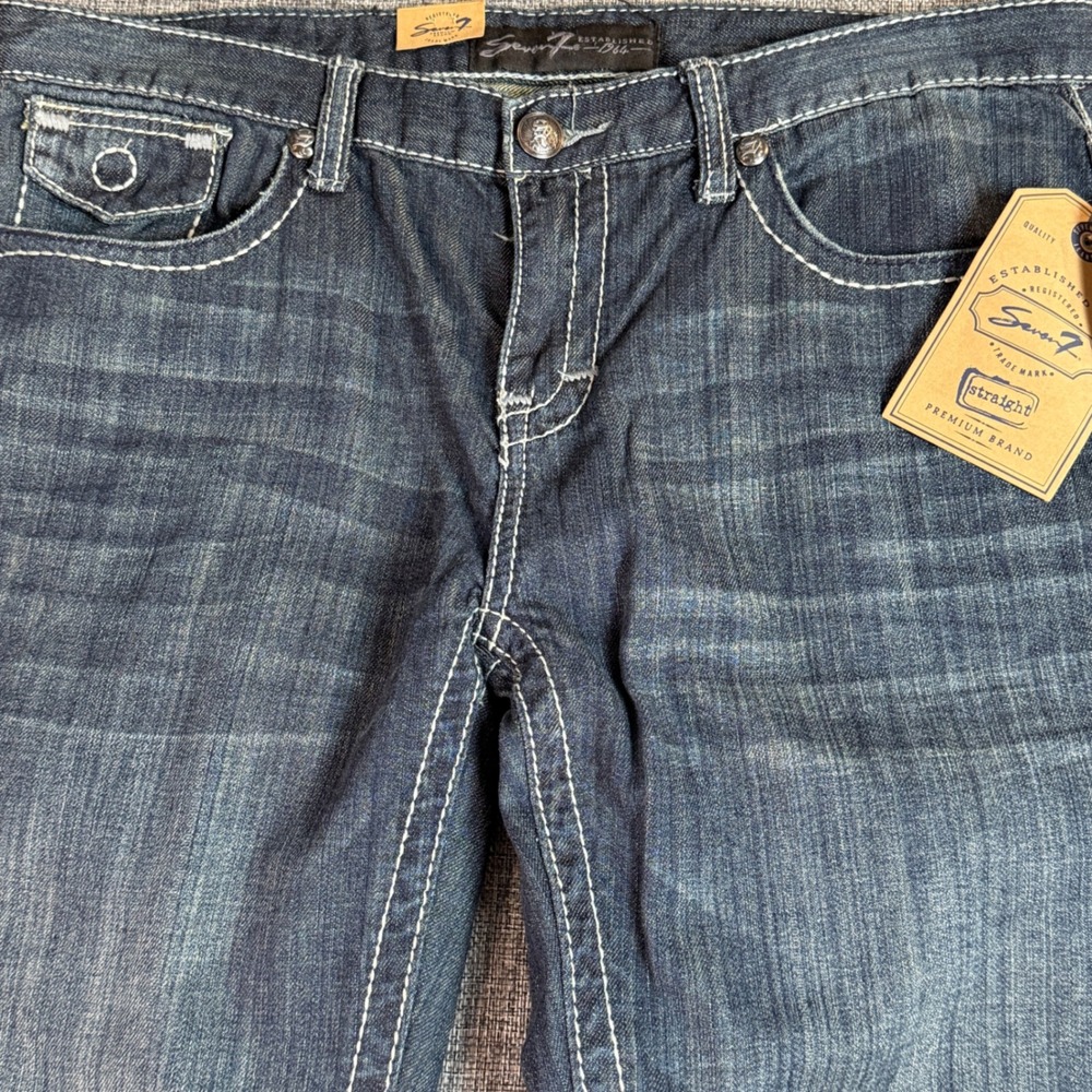 Mens Jeans | Seven7 | 34X34 | Dark Wash Straight Leg Premium Denim